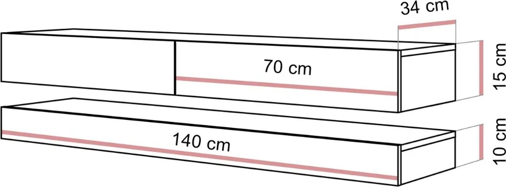 TV STOLIK SALLE DUB WOTAN 140 cm