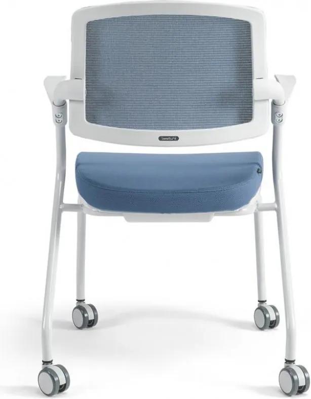 bestuhl -  BESTUHL Konferenčná rokovacia stolička U20 WHITE modrá svetlá na kolieskách