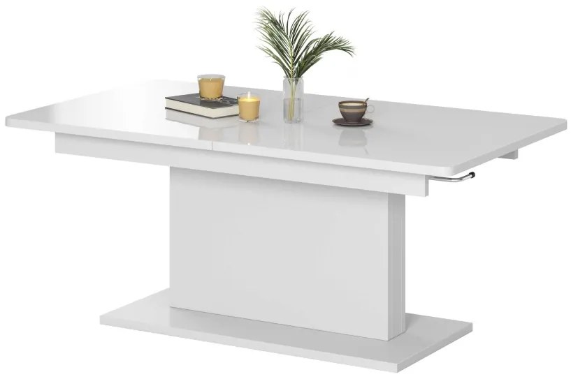 Jedálenský rozťahovací stôl Seti 126/167 cm biely