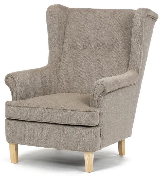 Křeslo ušák, béžová látka, AK-388 BGE2