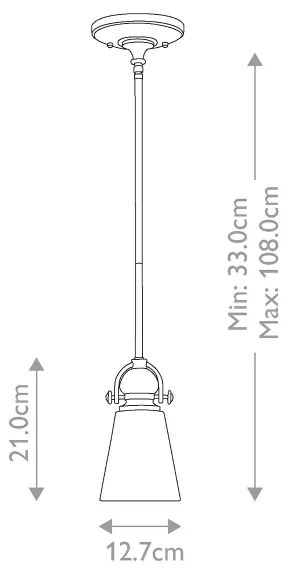 Hinkley HK-MAYFLOWER-P-A - Luster na tyči MAYFLOWER 1xE27/60W/230V