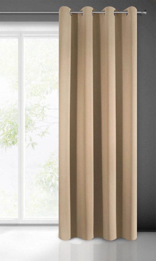 ZATEMŇOVACÍ ZÁVES NA KRÚŽKOCH BLACKOUT 135X250 CM BÉŽOVÁ