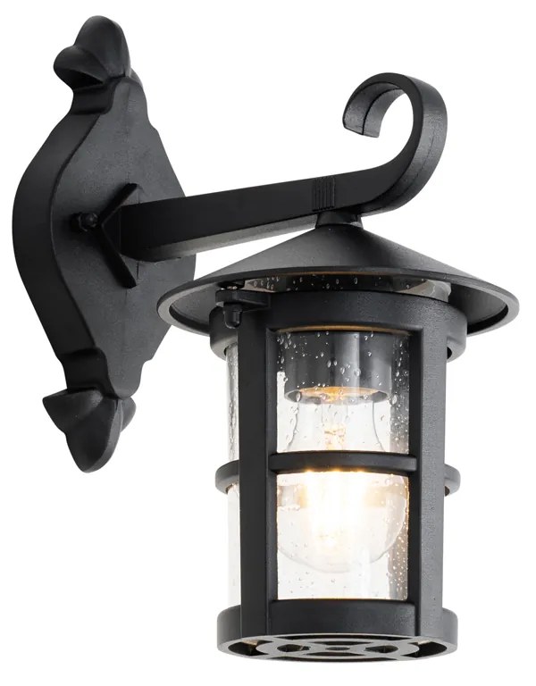 Klasická vonkajšia nástenná lampa čierna IP44 - Herb