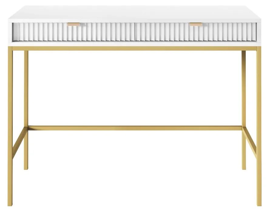 KONZOLA VIGGO BIELA + ZLATÝ PODSTAVEC 104 cm