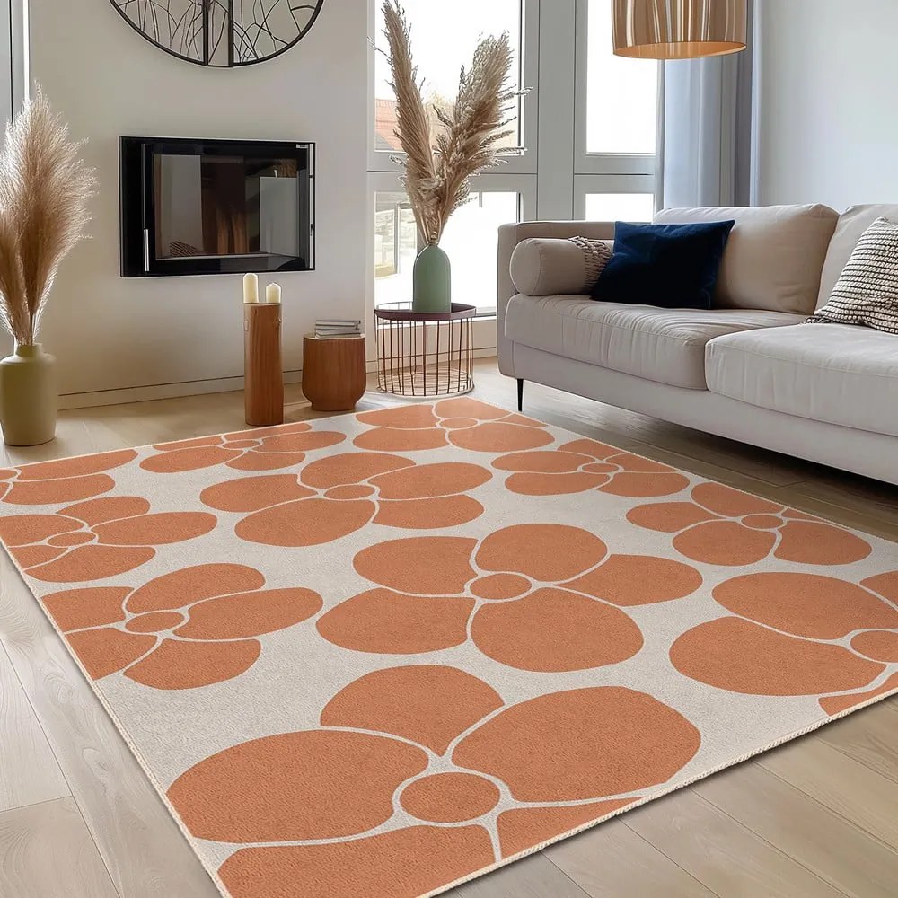 Oranžový prateľný koberec 120x180 cm Orange Meadow – Mila Home