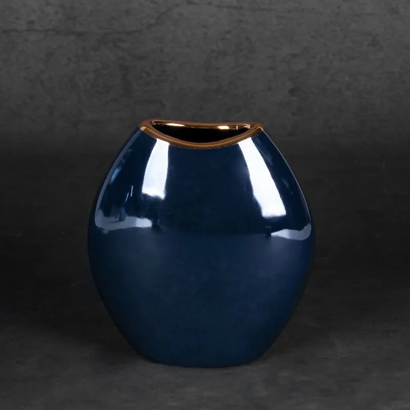 VÁZA AMORA1 14X7X16 CM MODRÁ
