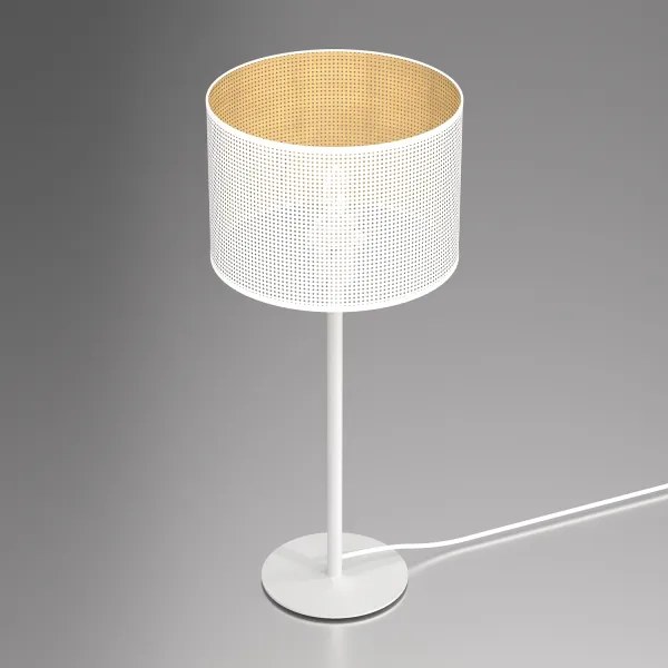 Stolná lampa LOFT SHADE 1xE27/60W/230V pr. 25 cm biela/zlatá