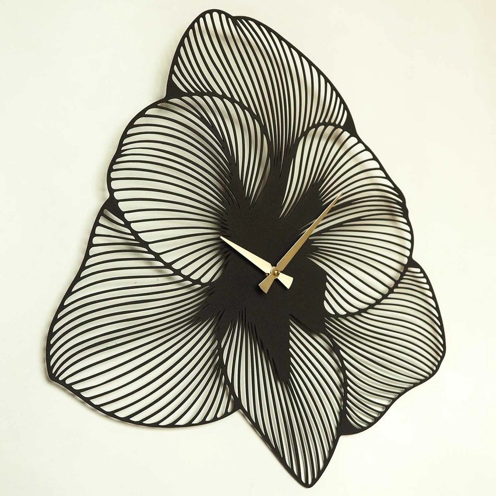 Azalea Metal Wall Clock - APS039 49 - Black