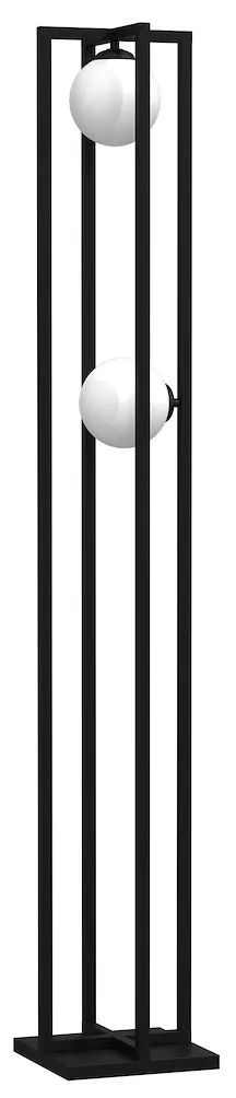 Stojacia lampa Diego, 2x biele sklenené tienidlo, b