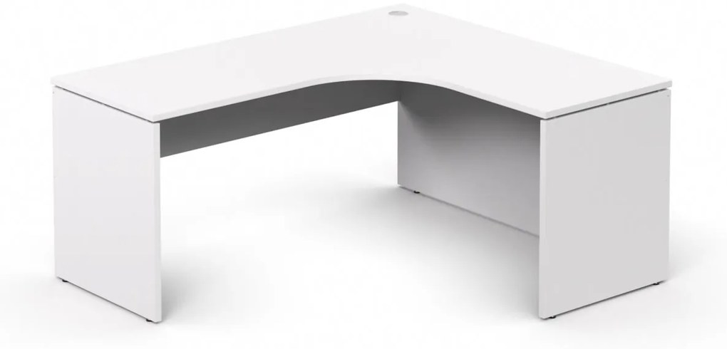 DREVONA Rohový stôl pravý biely RP-SRD-1600