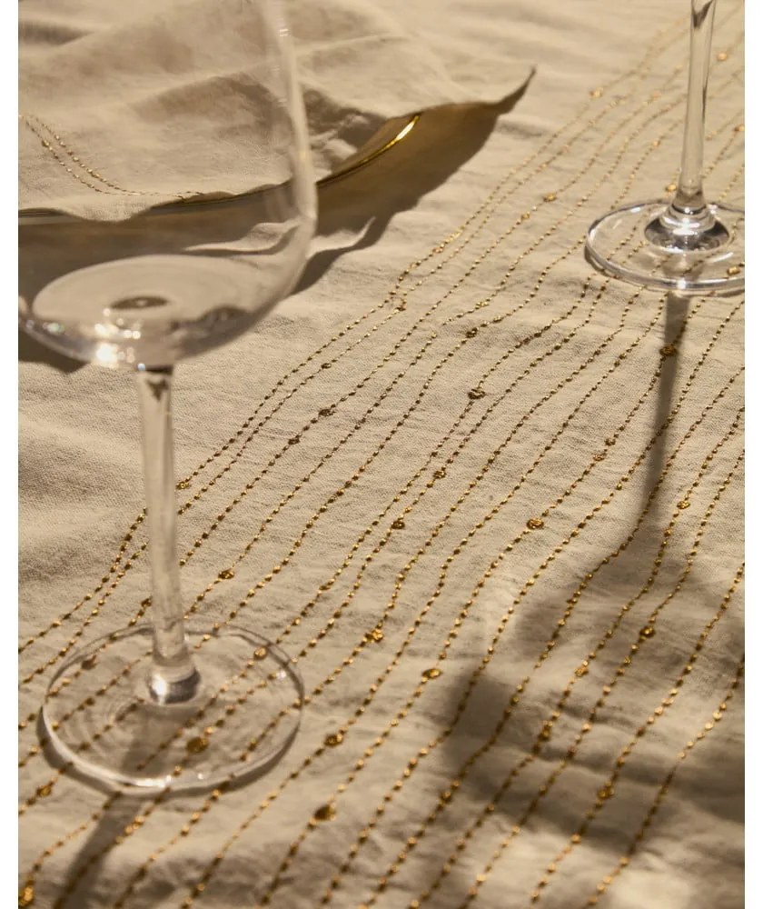 Obrus s prímesou ľanu 150x250 cm Flia – Kave Home