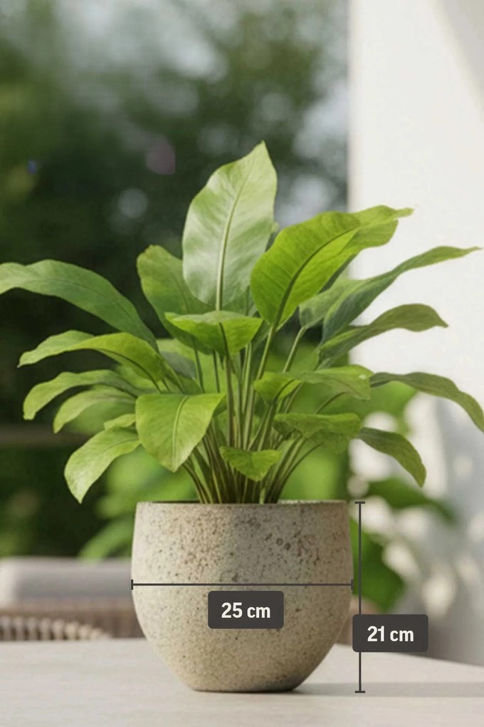 Okrúhly kvetináč RAFIOT, vláknocement, 25x21 cm, sivý