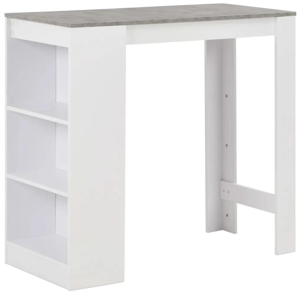 Barový stôl s poličkou biely 110x50x103 cm