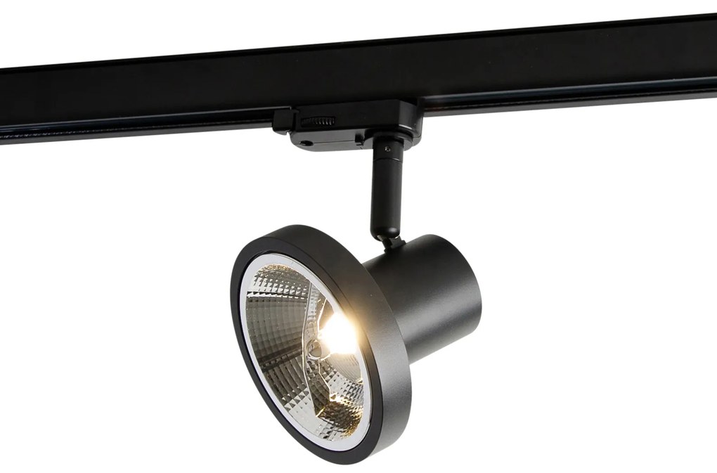 Inteligentný koľajnicový systém s 5 reflektormi čierny pravý vrátane LED 3-fázový - Iconic Jeany