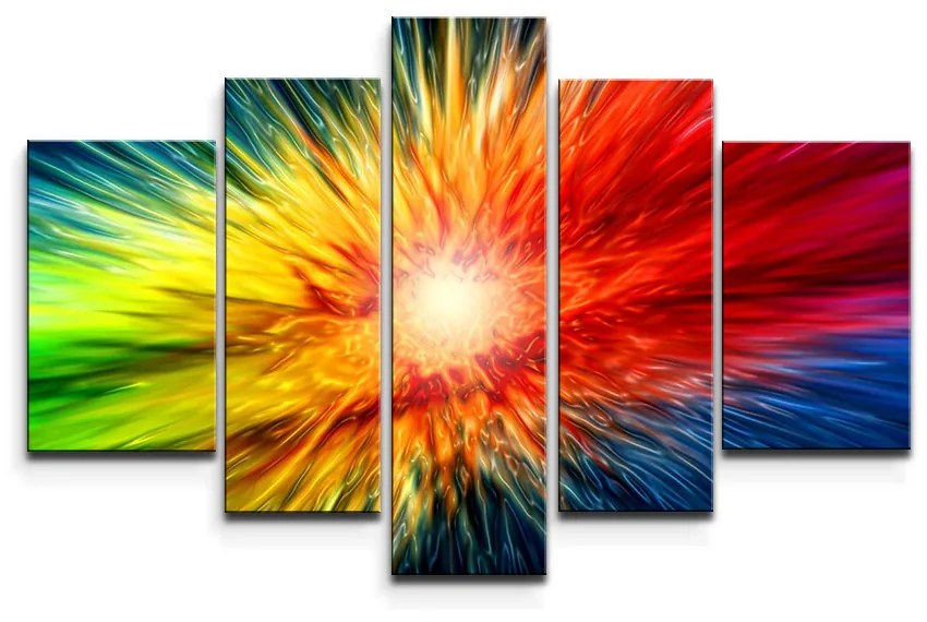 Sablio Obraz - 5-dílný Farebná explózia - 125x90 cm
