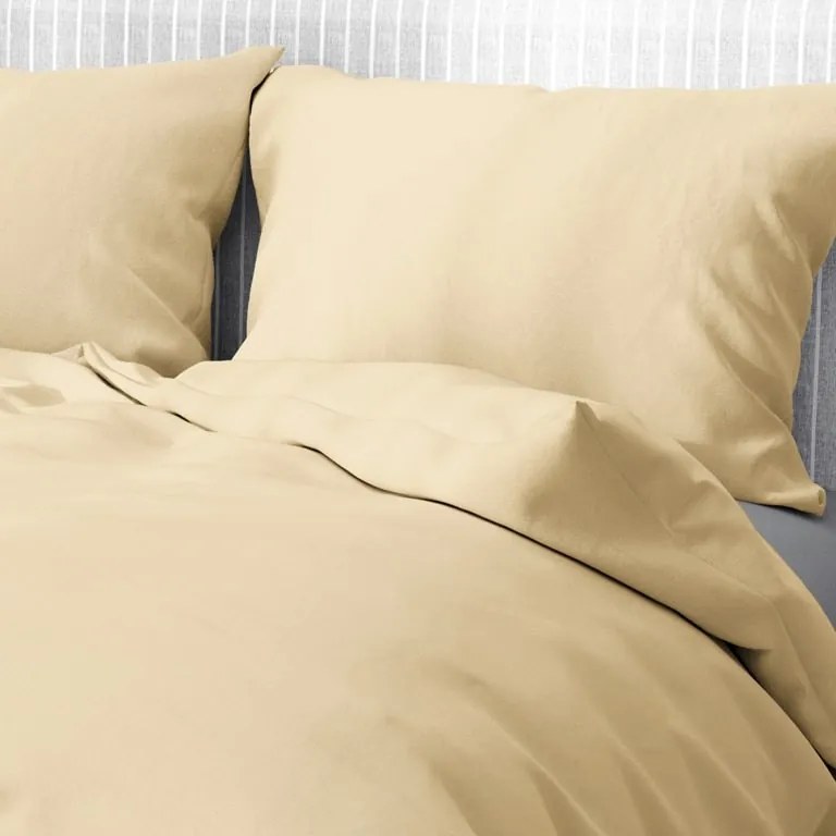 Goldea bavlnené posteľné obliečky - béžové 140 x 200 a 70 x 90 cm