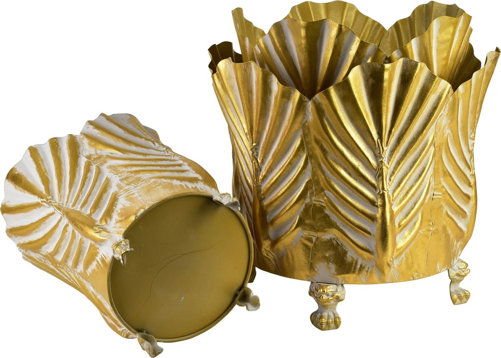 Sada 3 ks květináčů MARINA V zlatá