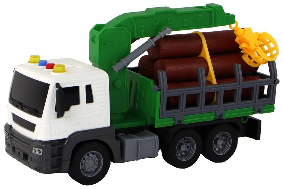 LEAN TOYS Nákladné auto so žeriavom 1:16– zelená