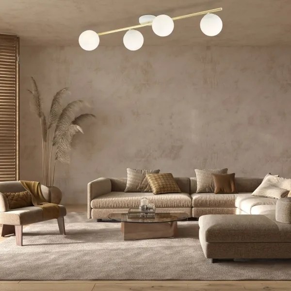 Stropné svietidlo SPLENDI 4xE14/10W/230V biela/zlatá