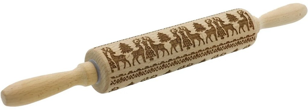 Toro Drevený valček s dekorom Sob, 38 cm
