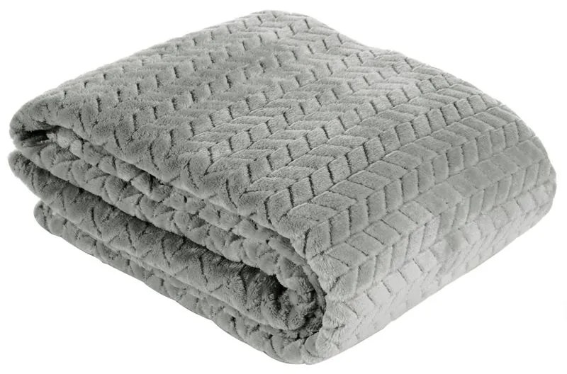 EUROFIRANY Klasická deka z mikroflanelového vlákna príjemného na dotyk 170 cm x 210 cm oceľová 100 % polyester Varianta: 335300