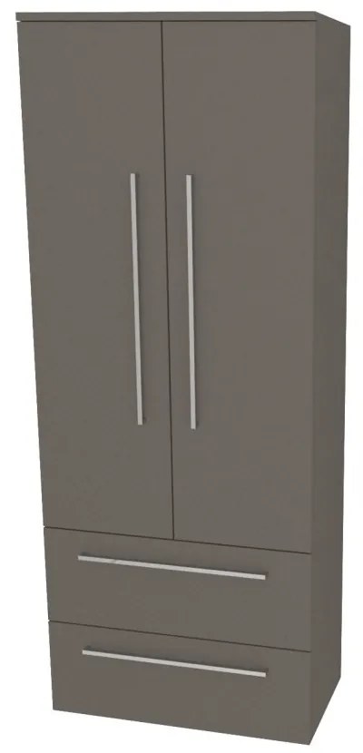 Mereo Bino, kúpeľňová skrinka vysoká 163 cm, dvojitá, Multidecor, Lávovo sivá, MER-CN699LAS1
