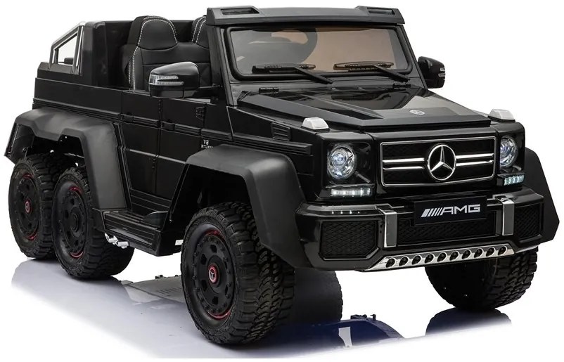 RAMIZ ELEKTRICKÉ AUTÍČKO MERCEDES G63 6x6 LCD - MP4 - ČIERNE - MOTOR - 6 x 45W BATÉRIA - 12V/14Ah - 2023