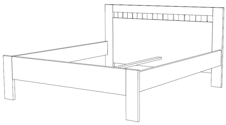 BMB ELLA MOSAIC - masívna buková posteľ 90 x 200 cm, buk masív