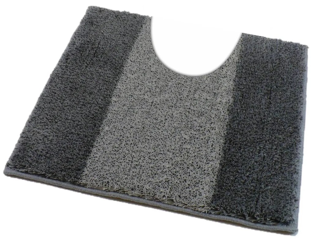 ROUTNER Kúpeľňová predložka ATHENA Sivá 10306 - Sivá / 50 x 50 cm WC s výkrojom 10306