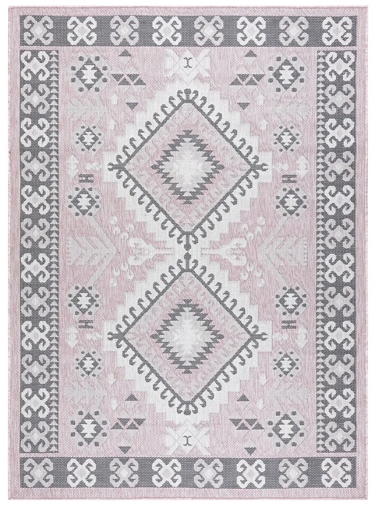 Dywany Łuszczów Kusový koberec Sion Sisal Aztec 3007 pink/ecru – na von aj na doma - 120x170 cm