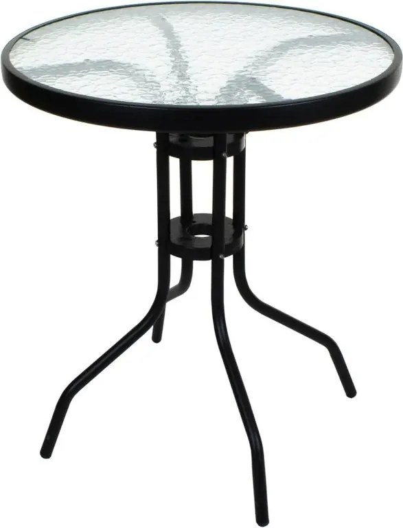 Záhradný set TREGO ISLAND - 2 stoličky a okrúhly stôl ø 60 cm, antracitová