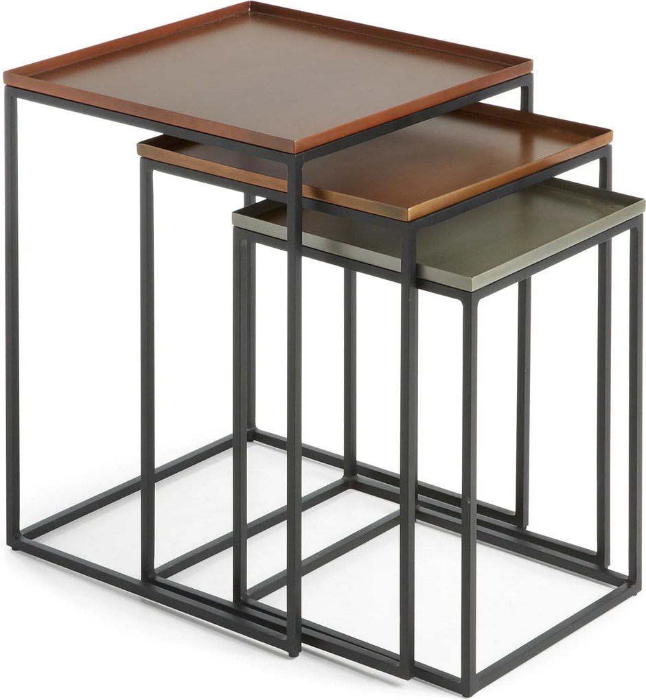 LA FORMA Odkladací stolík Vertig F / set 3 ks 52 × 41 × 41 cm