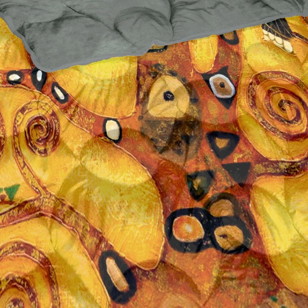 Áčko a.s. Ružomberok Prešívaná hrejivá deka Gustav Klimt - ARBOL Dark grey
