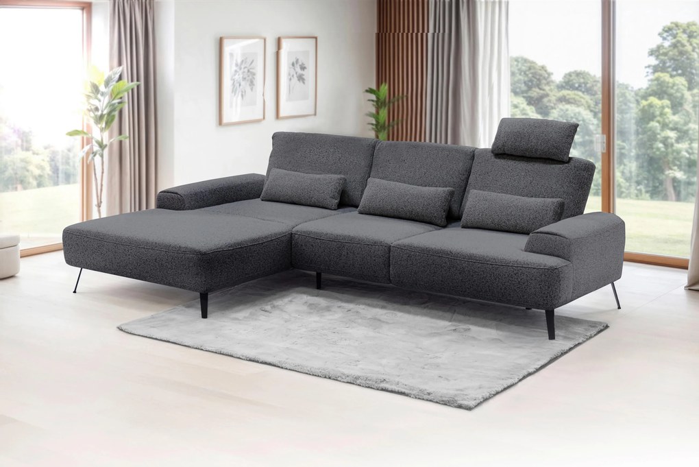 XXXLutz ROHOVÁ SEDAČKA, textil, tmavosivá MID.YOU - Sedačky - 000694007707