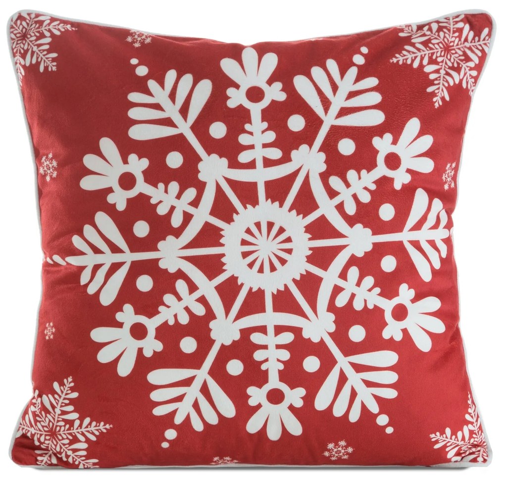 VIANOČNÁ DEKORAČNÁ OBLIEČKA NA VANKÚŠ FLAKE1 45X45 CM VZOROVANÁ