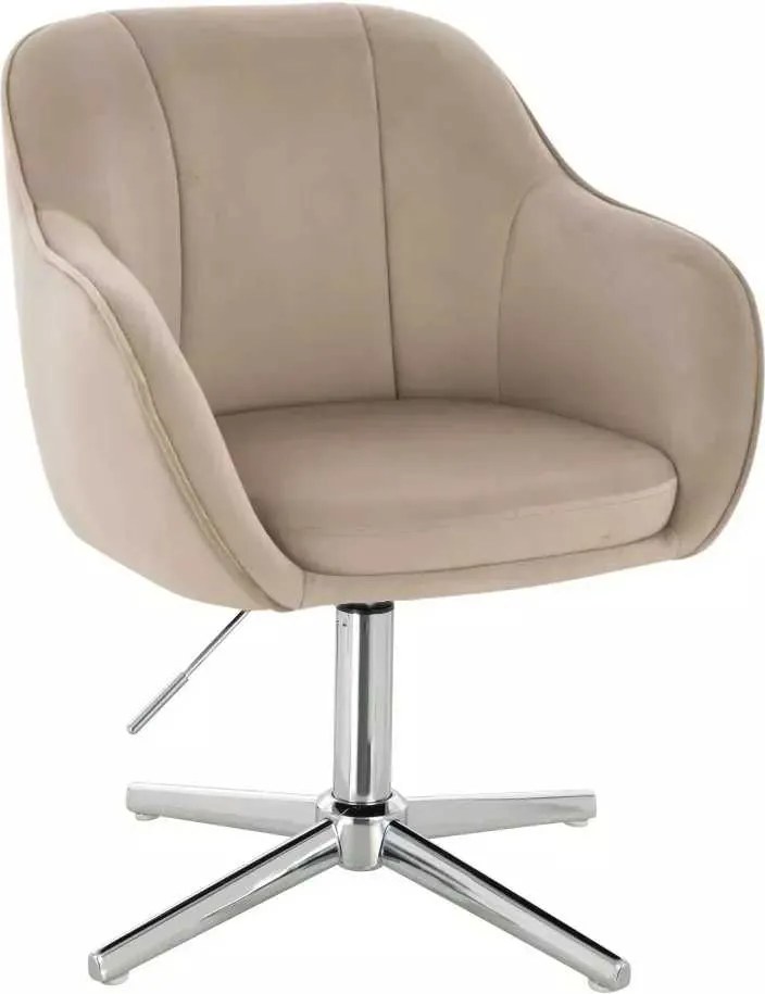 LuxuryForm DESIGN Stolička AVOLA VELUR na striebornom kríži - latte