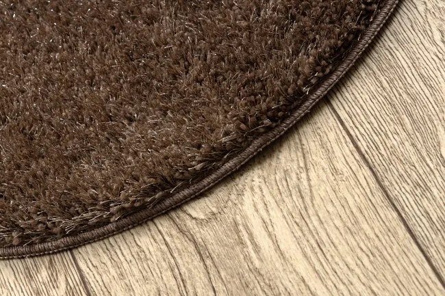 Kúpeľňový koberček SYNERGY glamour / lurex, hnedý kruh