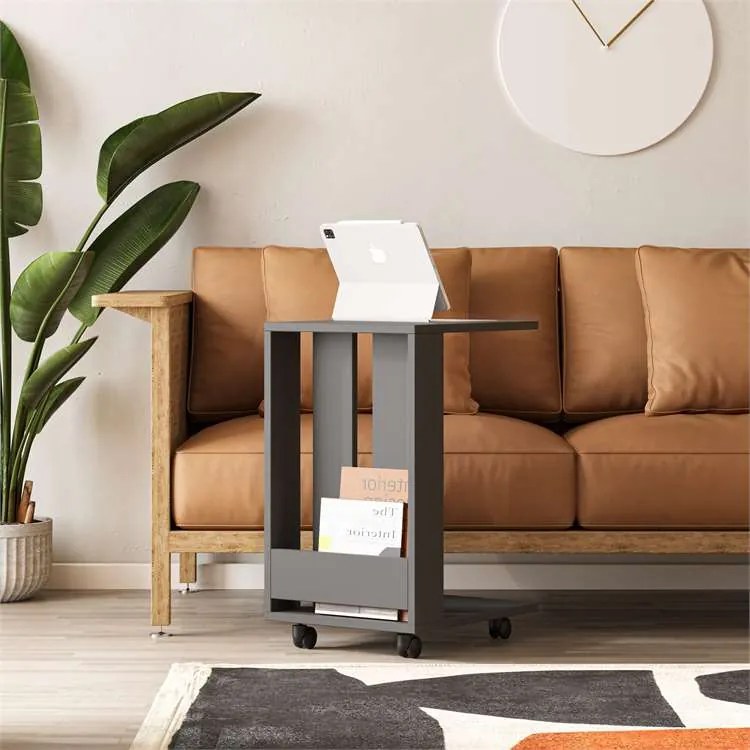 Houseland Edi skladací stôl  antracitovo sivý