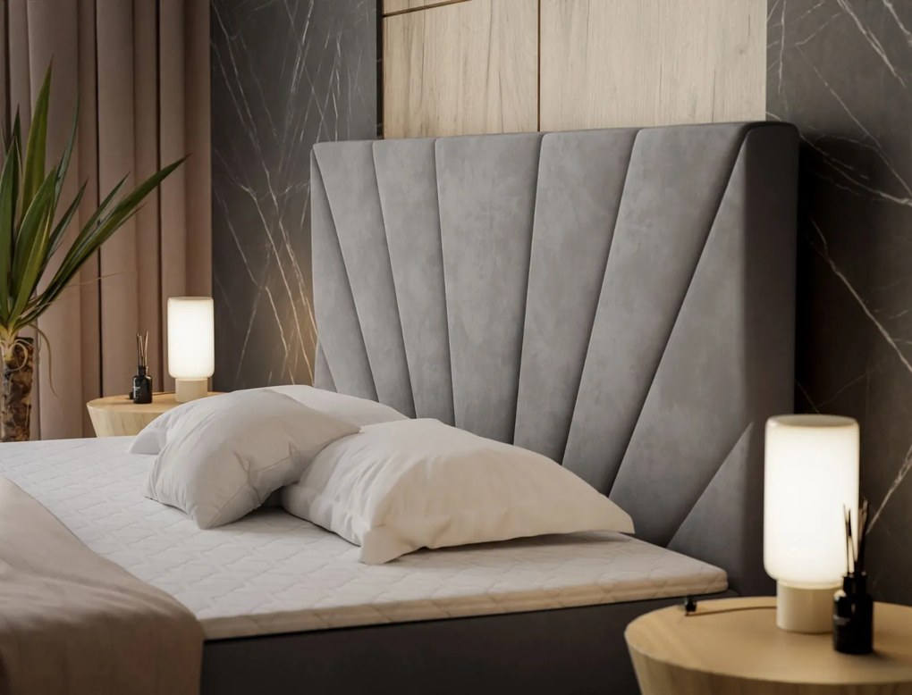 DREVENÁ ČALÚNENÁ POSTEĽ LORRAINE 160x200 S MATRACOM A ROŠTOM RIVIERA 91