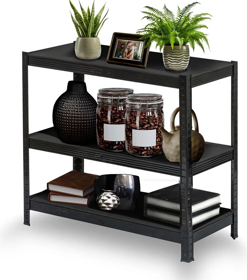 Kovový úložný regál 180 x 90 x 40 cm Humberg HR-851 čierny