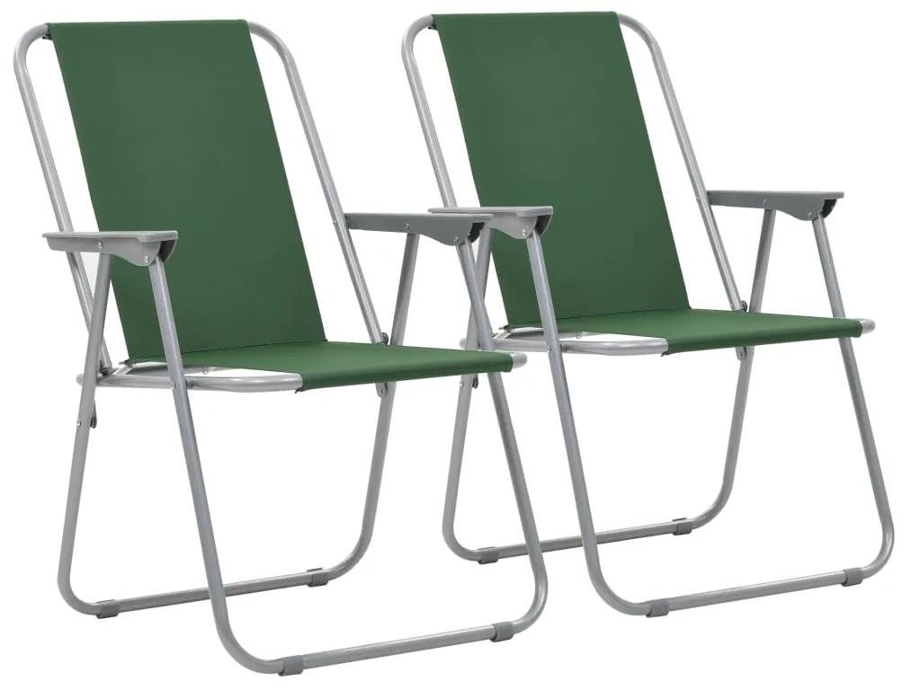 vidaXL Skladacie kempingové stoličky 2 ks 52x59x80 cm zelené | BIANO