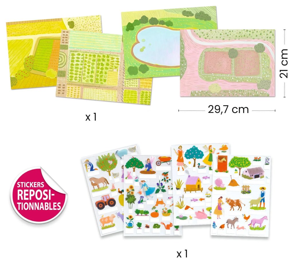 Kreatívna súprava so zdvíhacími samolepkami – 3D scény – farma