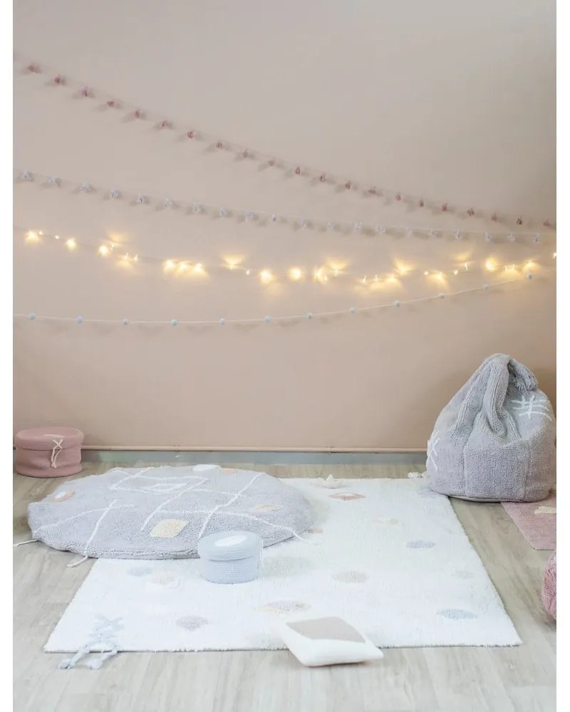 Krémový prateľný ručne tkaný bavlnený detský koberec 140x200 cm Kim – Lorena Canals