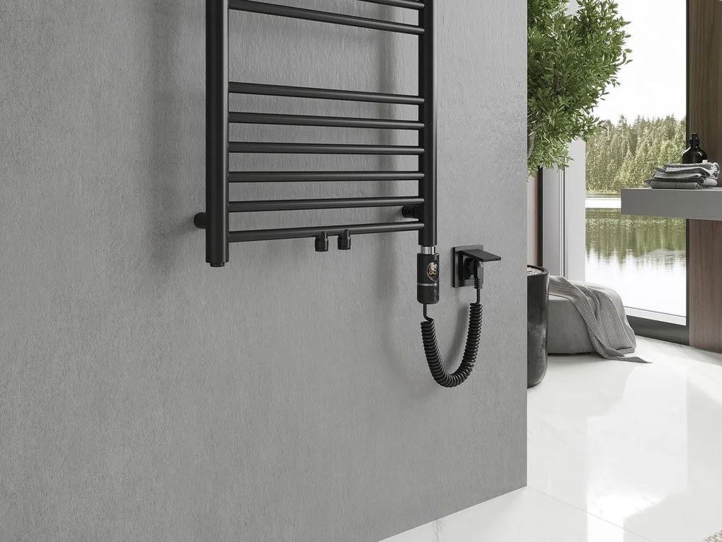 Mexen Yodo, elektrické vykurovacie teleso 1200x500 mm + vykurovacia tyč 600 W, čierna, W113-1200-500-2600-70