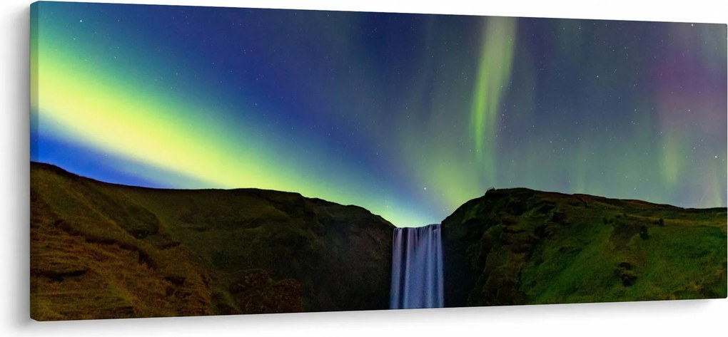 Obraz - Polárna žiara na Islande (120x50 cm)