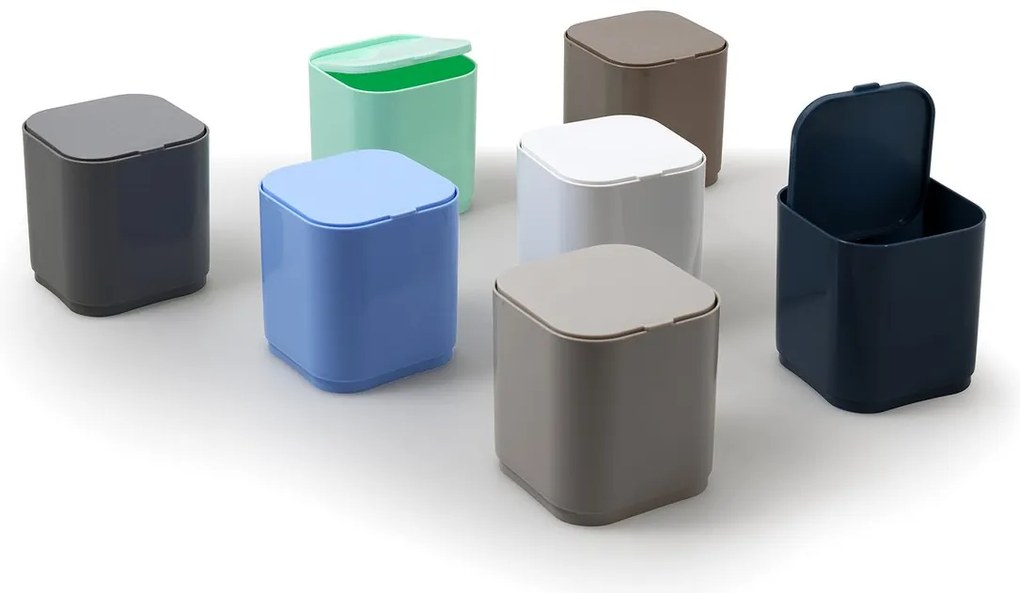 Gedy Sapho, SEVENTY stolný odpadkový kôš výklopný, plast ABS, tortora