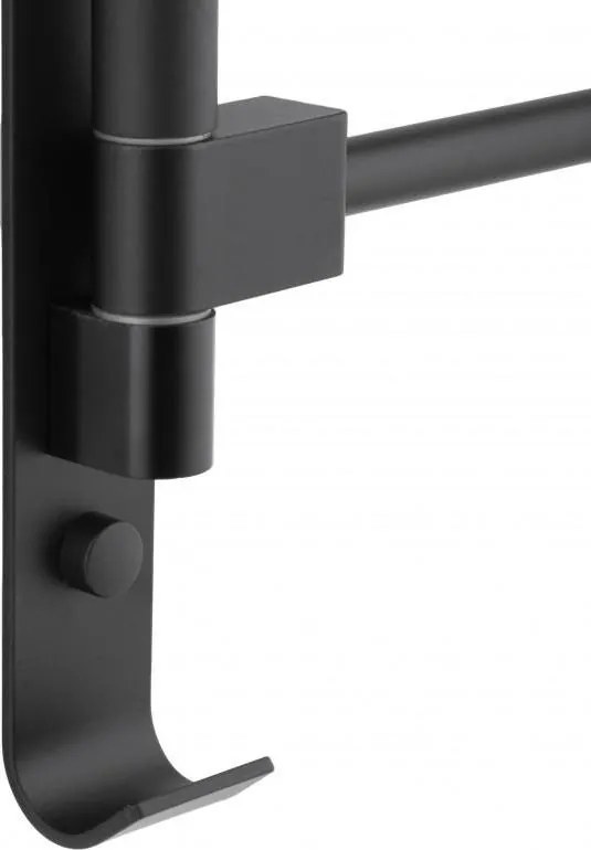 Nástenný vešiak na uteráky AMY - 5 ramenný - čierny matný