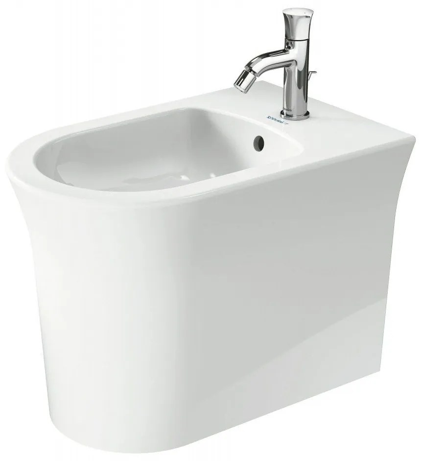 DURAVIT White Tulip samostatne stojací bidet ku stene, s otvorom, s prepadom, 370 x 580 mm, biela, 2293100000