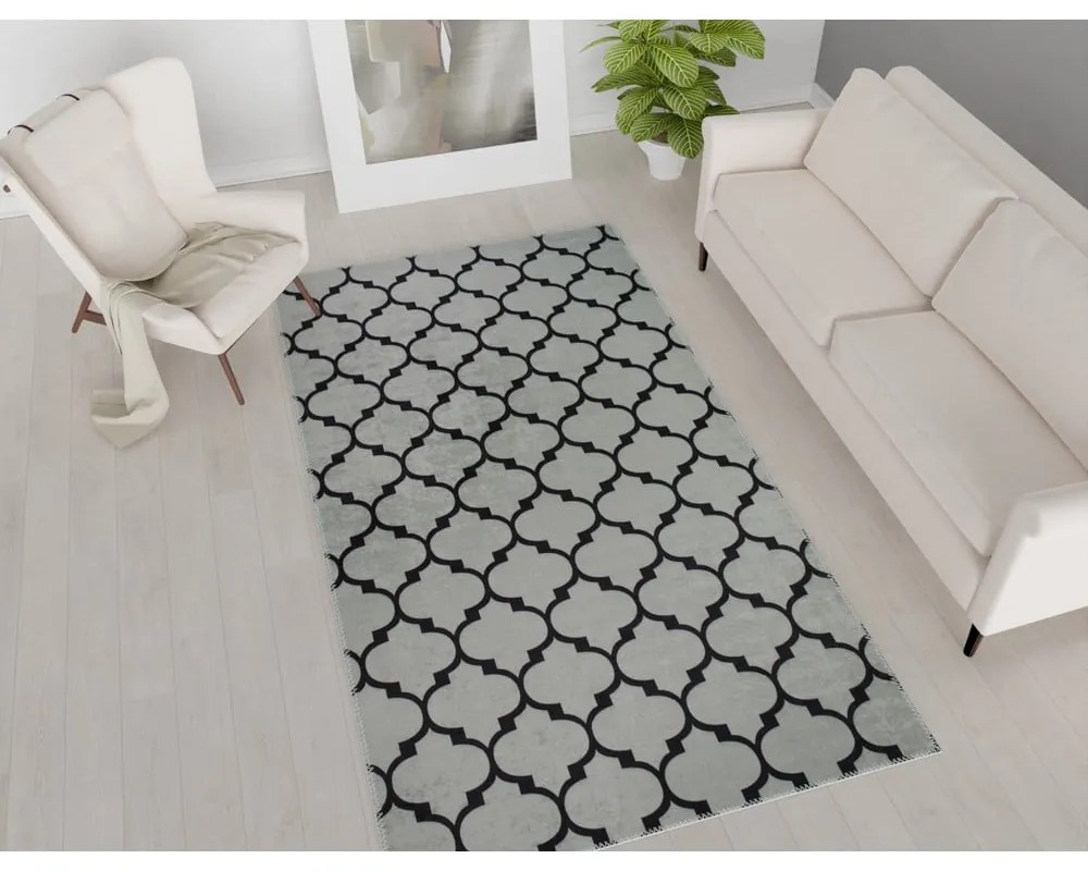 Sivý prateľný koberec 80x50 cm - Vitaus