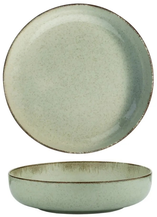 24-dielna súprava zeleného porcelánového riadu Kütahya Porselen Pearl